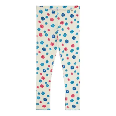 Mini Rodini Flowers Aop Pointelle Leggings - Multi/patterned - 140/146