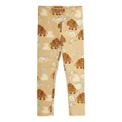 Mini Rodini Mammoth Aop Leggings - Beige - 92/98