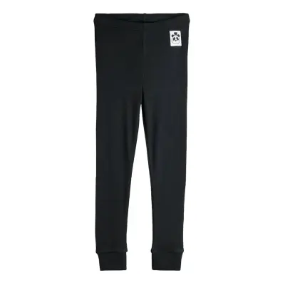 Mini Rodini Modal Rib Leggings - Black - 128/134