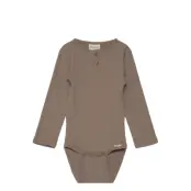 Minymo Body Ls Rib - Brown - 68