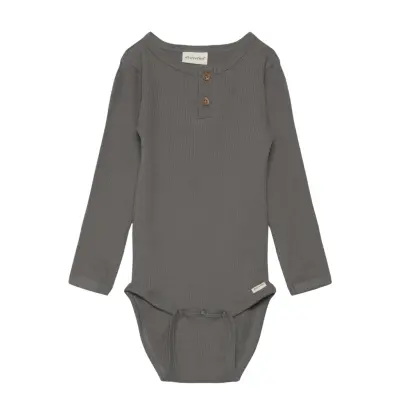 Minymo Body Ls Rib - Grey - 68