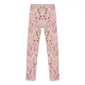 Minymo Leggings Aop Rib - Pink - 128