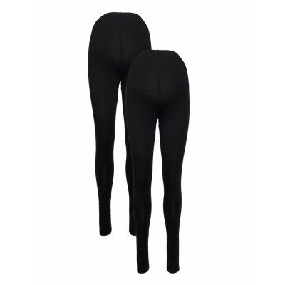 Mlemma Long Legging 2-P A. E. Noos Bottoms Leggings Svart Mamalicious