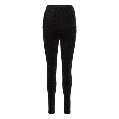 Mlglittery Jersey Leggings Leggings Svart Mamalicious