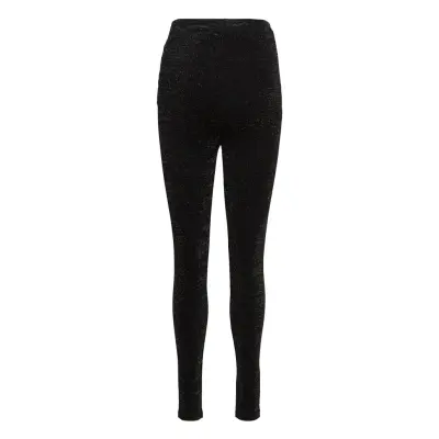 Mlglittery Jersey Leggings Leggings Svart Mamalicious