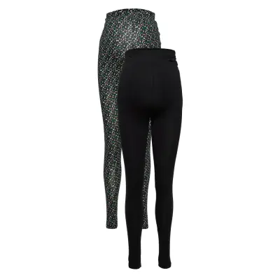 Mljamy Jersey Leggings 2-Pack Bottoms Leggings Black Mamalicious