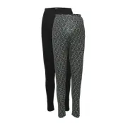 Mljamy Jersey Leggings 2-Pack Cur Bottoms Leggings Black Mamalicious