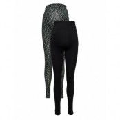 Mljamy Jersey Leggings 2-Pack Bottoms Leggings Svart Mamalicious