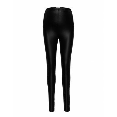 Mlnewtessa Jersey Hw Leggings Trousers Leather Leggings/Byxor Svart Mamalicious
