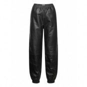 Mona Leather Pants Bottoms Trousers Leather Leggings-Byxor Black Lollys Laundry