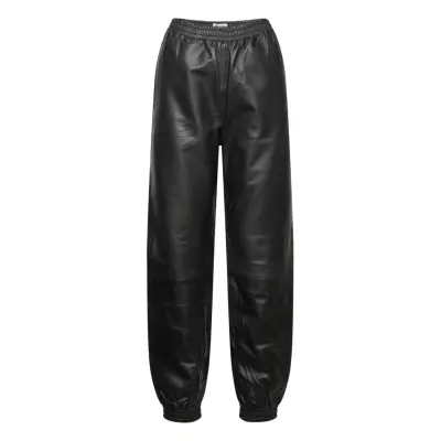 Mona Leather Pants Trousers Leather Leggings/Byxor Svart Lollys Laundry