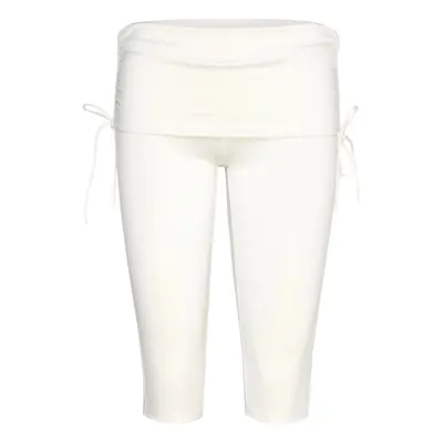 Monki Ruched Low Rise Capri Leggings - White - L