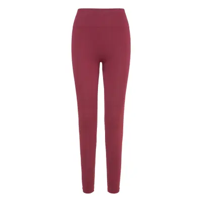 Moonchild Yoga Wear Soft Rib Seamless Legging - Burgundy - L