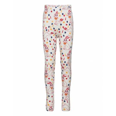 Mr Rabbit Aop Leggings Leggings Vit Mini Rodini
