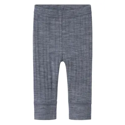 Name It Nbmwang Wool Needle Longjohn Solid Noos Marinblå