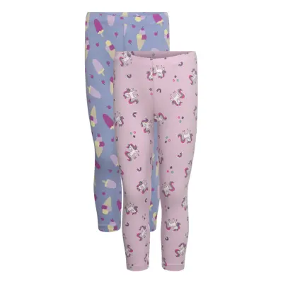 name it Nmfvivian 2P Aop Capri Legging - Pink - 98