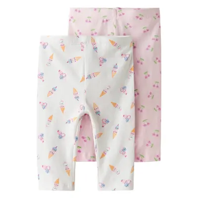 Name It Nmfvivian 2P Aop Capri Legging Vit