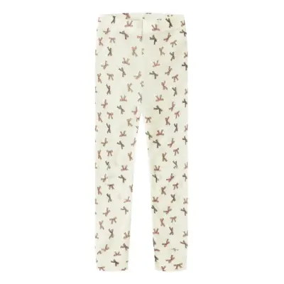 Name It Nmfwang Wool Rib Legging Aop Kräm