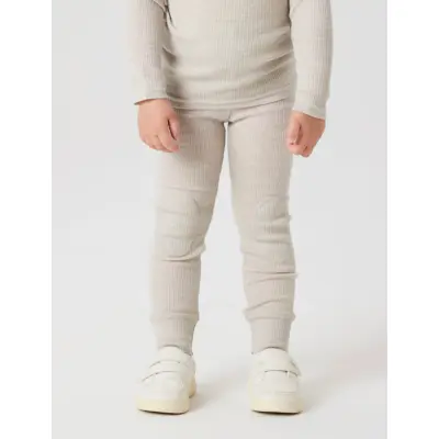 name it Nmnwax Wool Rib Legging Noos - Grey - 104