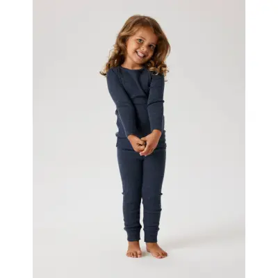 name it Nmnwax Wool Rib Legging Noos - Navy - 116