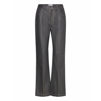 Nana Leather Pants Trousers Leather Leggings/Byxor Grå Hosbjerg