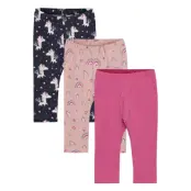 Nbfdidina 3P Legging Leggings Multi/mönstrad Name It