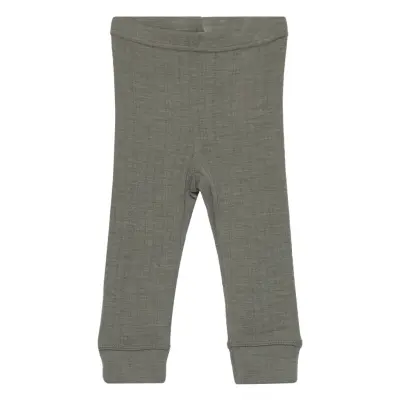 Nbmwang Wool Ne.longjohn Soli Noos Xxiii Leggings Base Layer Bottoms Khakigrön Name It