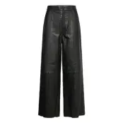 Nioagz Hw Wide Pants Ye20 Trousers Leather Leggings/Byxor Svart Gestuz