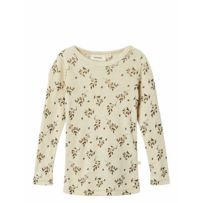 Lil'Atelier Nmfnimo Ls Slim Wo/Mo Top Aop Lil Beige