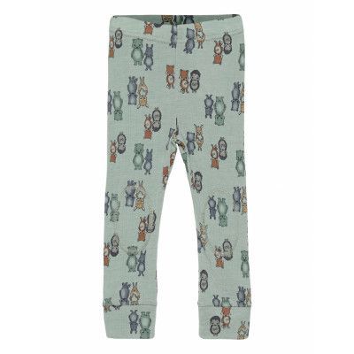 Nmmwang Wool Needle Longjohn Leggings Grön Name It