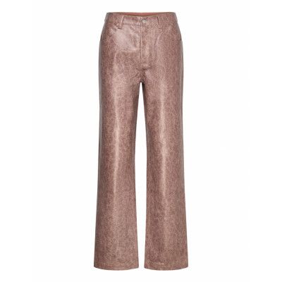Nynne Pants Trousers Leather Leggings/Byxor Brun Hosbjerg