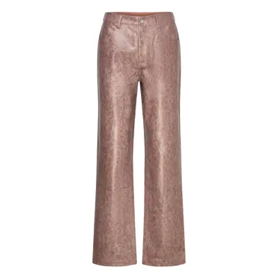 Nynne Pants Trousers Leather Leggings/Byxor Brun Hosbjerg