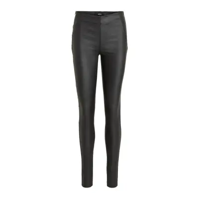 Object Objbelle Mw Coated Leggings Noos Svart