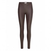 Object Objbelle Mw Coated Leggings Noos Brun