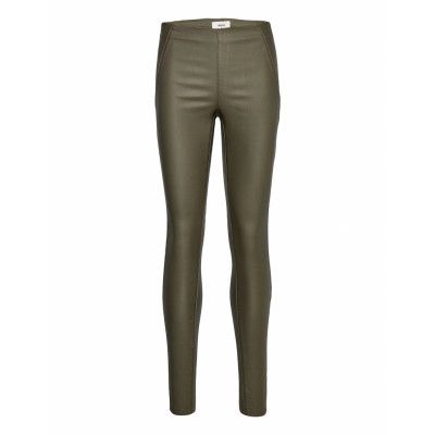 Object Objbelle Mw Coated Leggings Noos Khaki Green