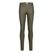 Objbelle Mw Coated Leggings Noos *Villkorat Erbjudande Trousers Leather Leggings/Byxor Khakigrön Object