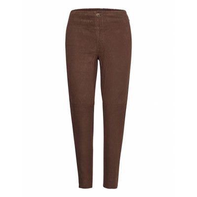 Olivia Suede Pants Leather Leggings/Byxor Brun Lexington Clothing