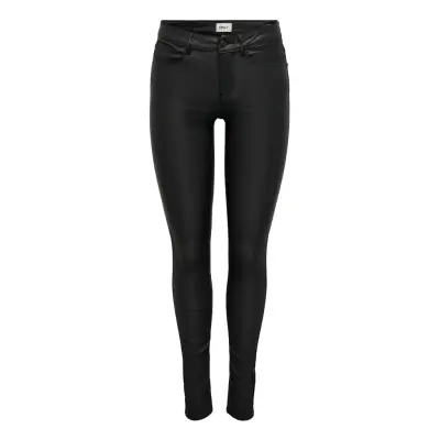 ONLY Onlanne K Mid Waist Coated Pnt Noos Svart