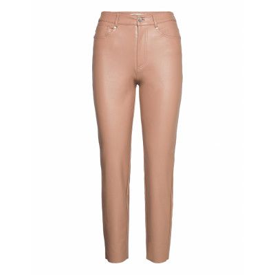 Onlemily Hw St Ank Faux Leather Pnt Trousers Leather Leggings/Byxor Brun ONLY