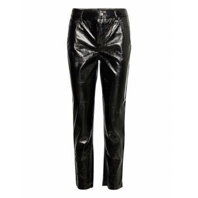 Onlemily-Venyl Hw St Ank Pant Pnt Trousers Leather Leggings/Byxor Svart ONLY