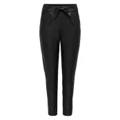 Onlpoptrash Easy Coated Pant Pnt Bottoms Trousers Leather Leggings-Byxor Svart ONLY