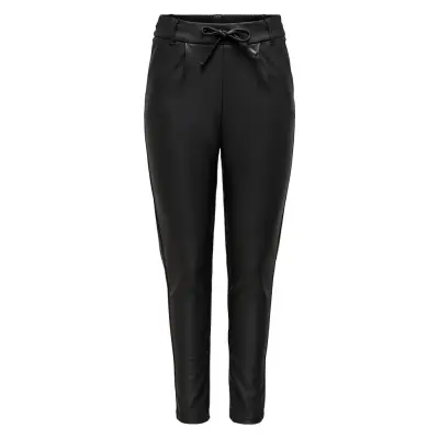 Onlpoptrash Easy Coated Pant Pnt Bottoms Trousers Leather Leggings-Byxor Svart ONLY