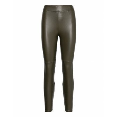 Onlrenee Pu Leggings Leggings Grön ONLY