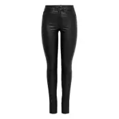 Onlroyal Hw Sk Rock Coated Pim Bottoms Trousers Leather Leggings-Byxor Svart ONLY