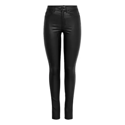 Onlroyal Hw Sk Rock Coated Pim Bottoms Trousers Leather Leggings-Byxor Svart ONLY