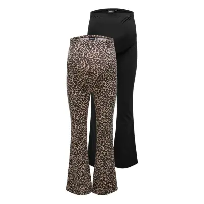Only Maternity Olmlovely Leo Flared Pant 2-Pack Noos Svart