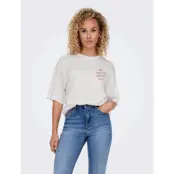 ONLY Onlsanta Life Oversize S/S Top Xmas Jrs - White - XS