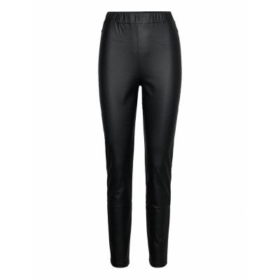 Ornella Trousers Leather Leggings/Byxor Svart Max Mara Leisure