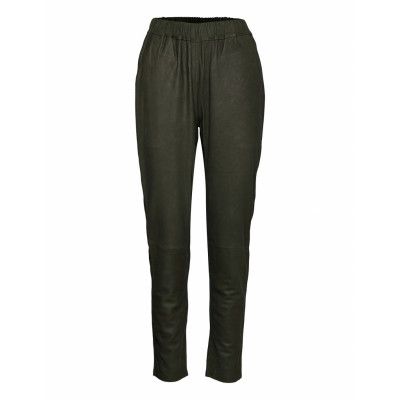 Pant Trousers Leather Leggings/Byxor Grön DEPECHE