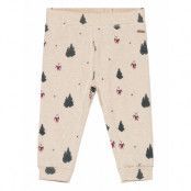 Pants Aop *Villkorat Erbjudande Leggings Creme Minymo